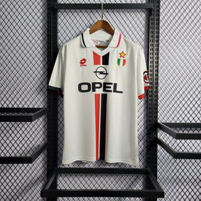 Camisa Milan Away 1995/96 - Lotto Retrô Masculina - Branca/Vermelha