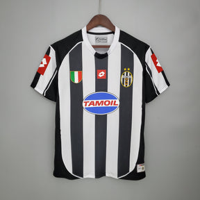 Camisa Juventus Home 2002/03 - Lotto Retrô Masculina - Preta/Branca