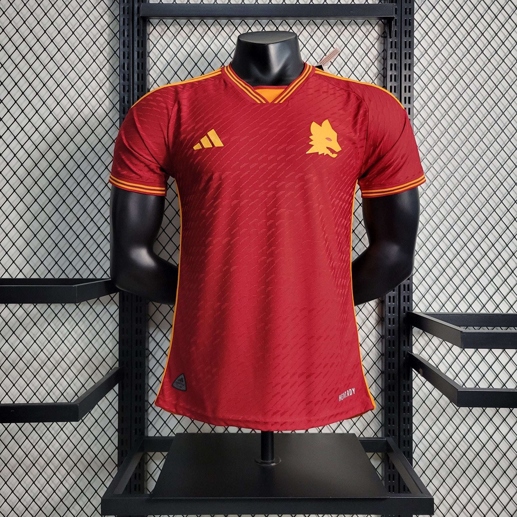 Camisa Roma Home 2023/24 - Adidas Jogador Masculina - Vermelha/Laranja