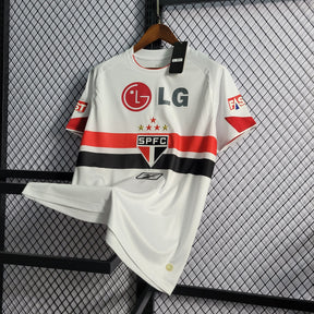 Camisa São Paulo Home 2006/07 - Retrô Masculina - Branca/Vermelha