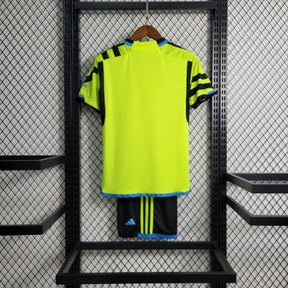 Kit Infantil Arsenal Away 2023/24 - Adidas Torcedor - Verde/Azul