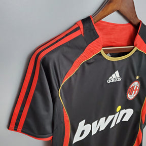 Camisa Milan Away 2006/07 - Adidas Retrô Masculina - Preta/Vermelha