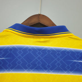 Camisa Parma Home 1998/99 - Lotto Retrô Masculina - Amarela/Azul