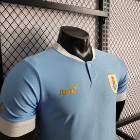 Camisa Seleção Uruguai Home 2022/23 - Puma Jogador Masculina - Azul/Branca