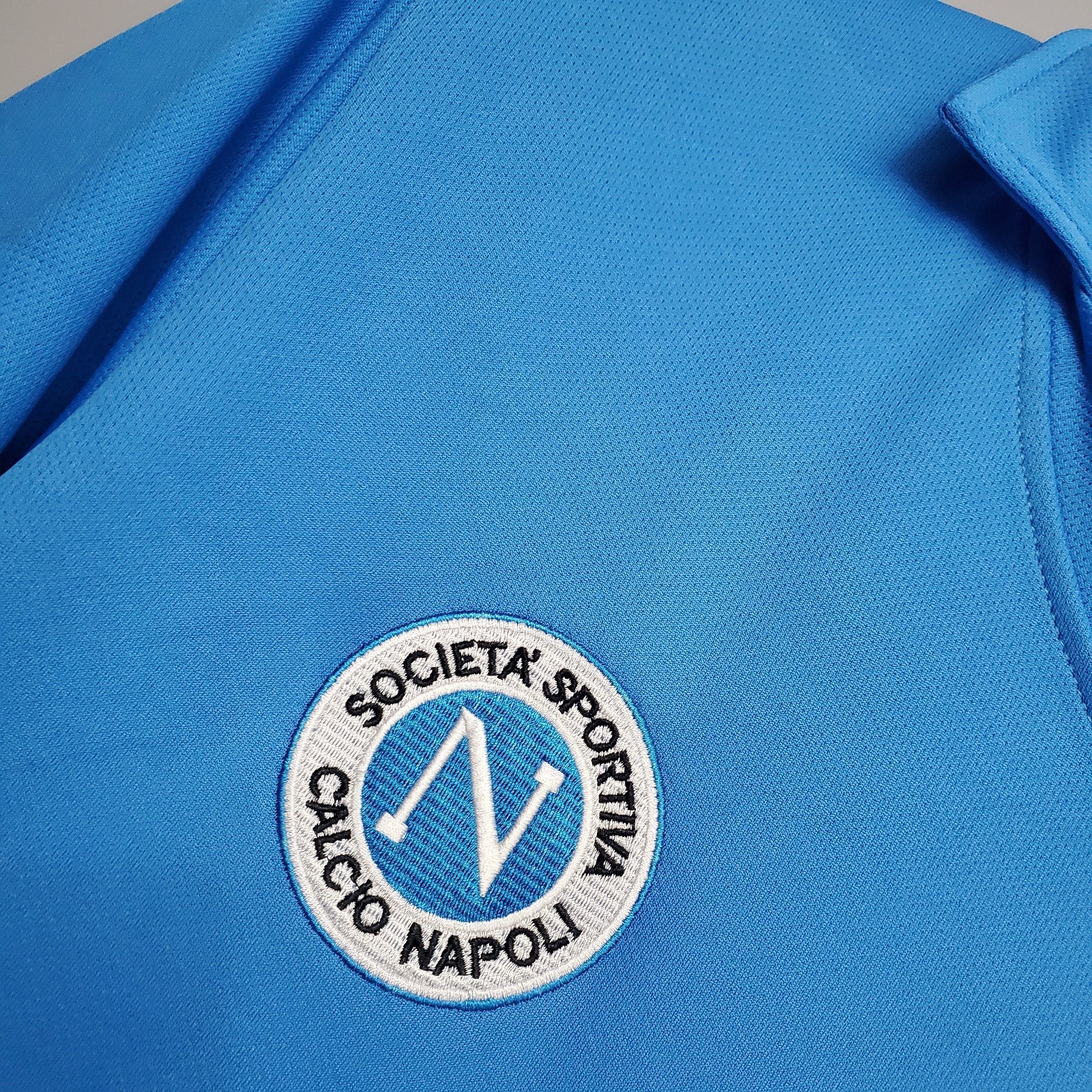 Camisa Napoli Home 1988/89 - nr Retrô Masculina - Azul/Branca