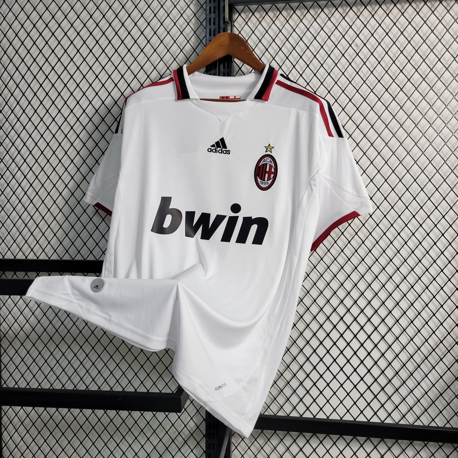 Camisa Milan Away 2009/10 - Adidas Retrô Masculina - Branca/Vermelha