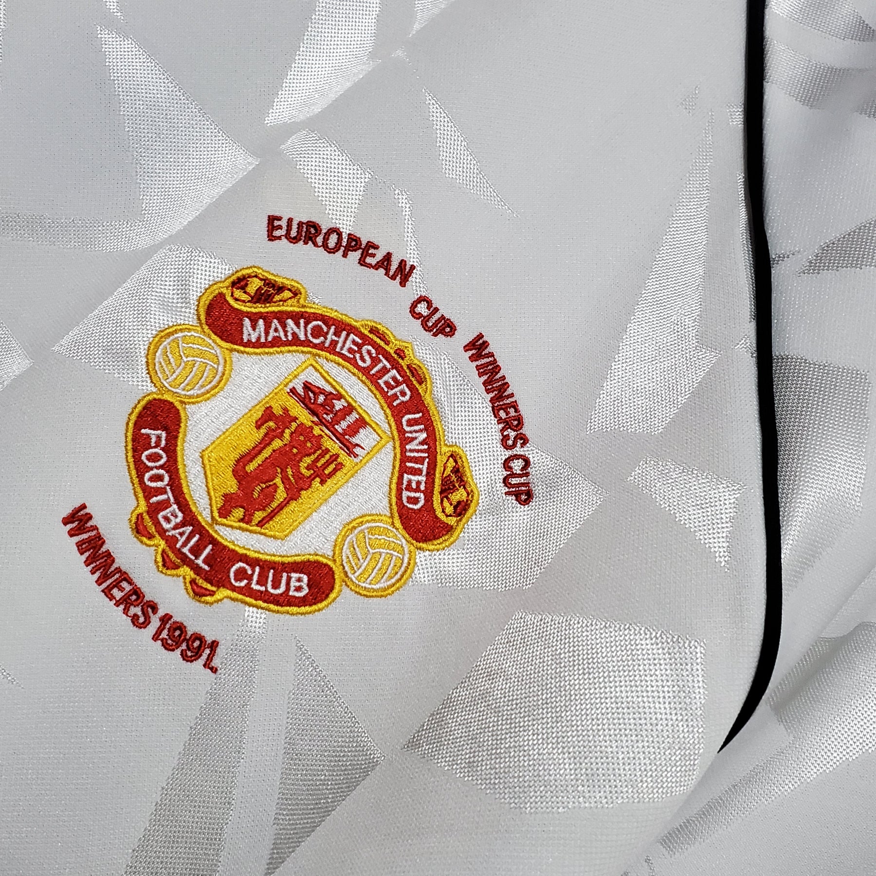 Camisa Manchester United Away 1991 - Adidas Retrô Masculina - Branca/Vermelha