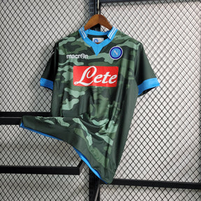 Camisa Napoli Home 2013/14 - Macron Retrô Masculina - Verde Camuflada