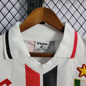 Camisa Milan Away 1995/96 - Lotto Retrô Masculina - Branca/Vermelha