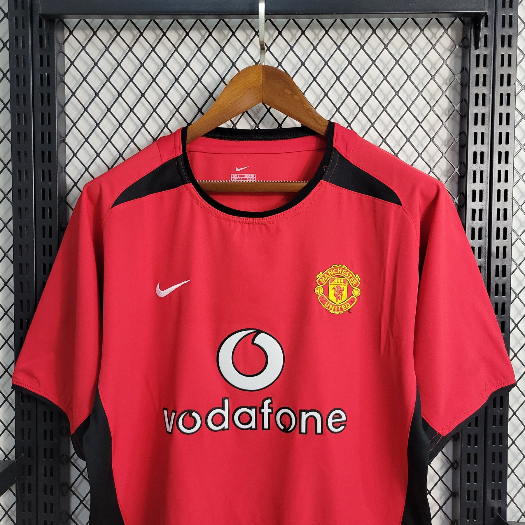 Camisa Manchester United Home 2002/04 - Nike Retrô Masculina - Vermelha/Preta