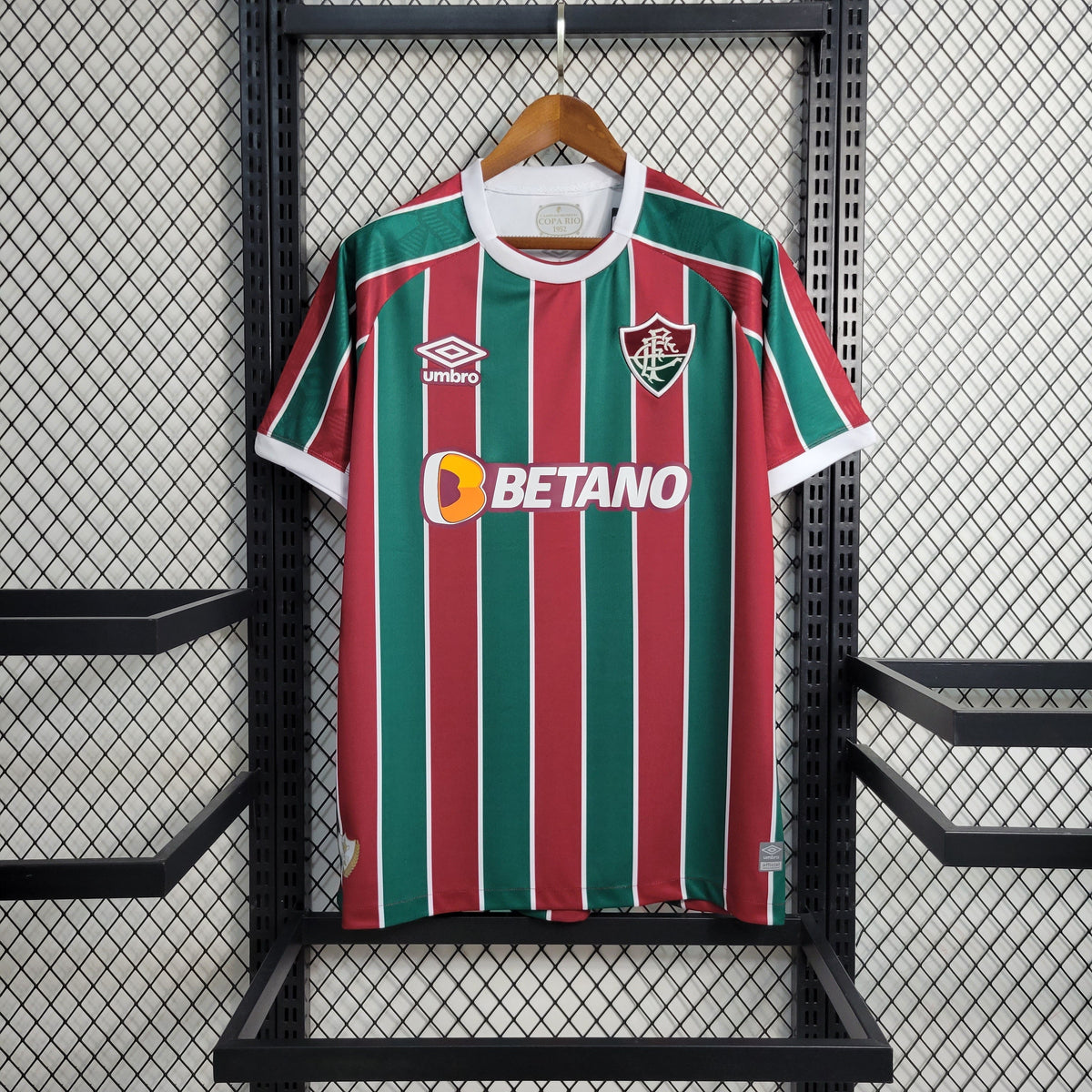 Camisa Fluminense Home 2023/24 - Umbro Torcedor Masculina - Vermelha/Verde