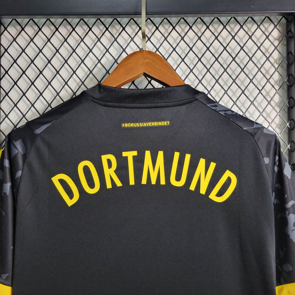 Camisa Borussia Dortmund Away 2023/24 - Puma Torcedor Masculina - Preta/Amarela