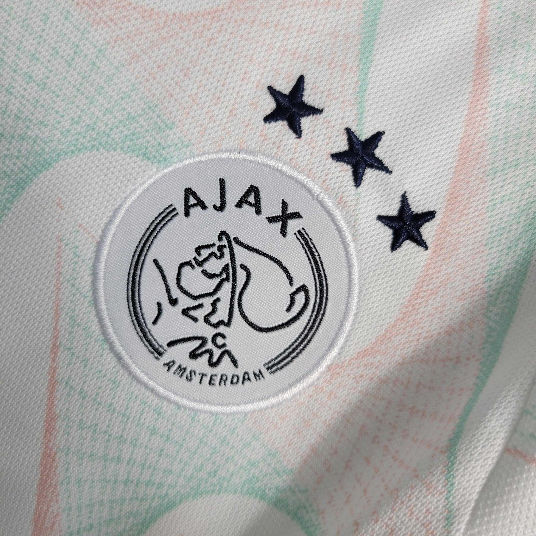 Kit Infantil Ajax Away 2023/24 - Adidas Torcedor - Branca/Azul