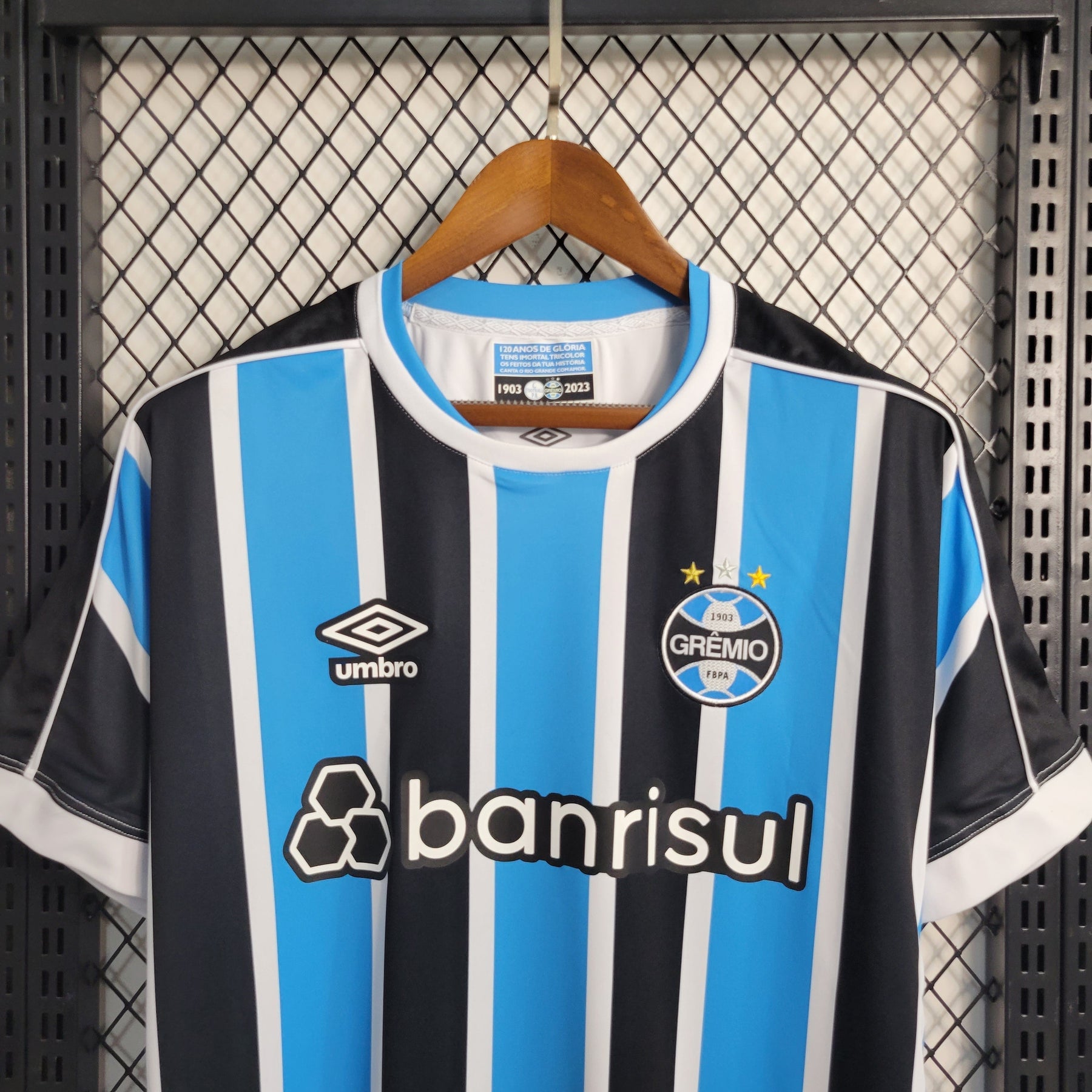 Camisa Grêmio Home 2023/24 - Umbro Torcedor Masculina - Azul/Preta