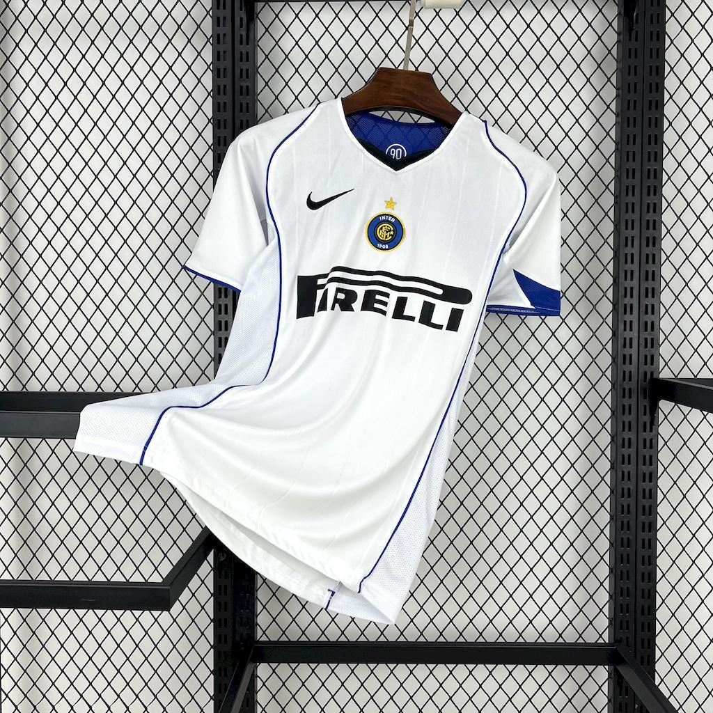 Camisa Inter de Milão Away 2004/05 - Nike Retrô Masculina - Branca/Azul