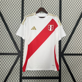 Camisa Seleção Peru Home 2024/25 - Adidas Torcedor Masculina - Branca/Vermelha