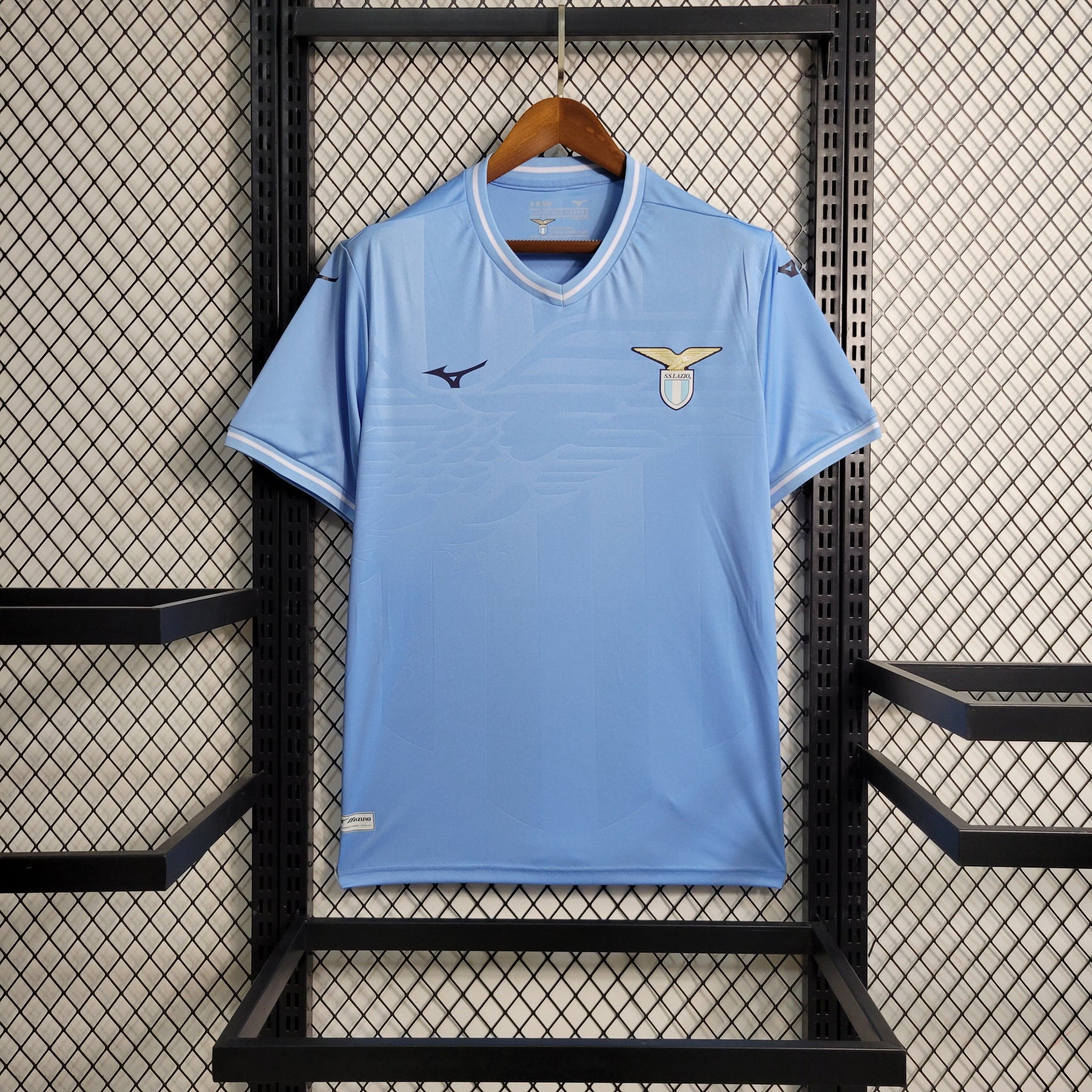 Camisa Lazio Home 2023/24 - Mizuno Torcedor Masculina - Azul