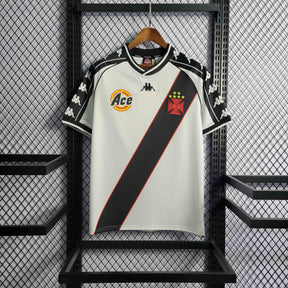 Camisa Vasco da Gama Away 2000/01 - Kappa Retrô Masculina - Branca/Preta