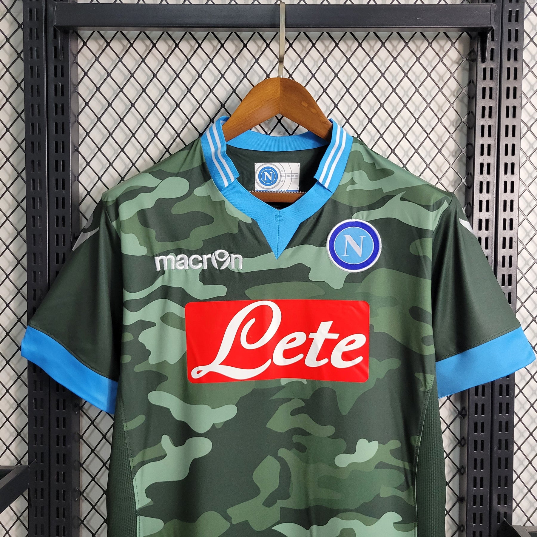 Camisa Napoli Home 2013/14 - Macron Retrô Masculina - Verde Camuflada