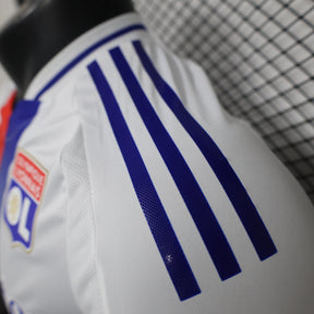 Camisa Lyon Home 2024/25 - Adidas Jogador Masculina - Branca/Azul/Vermelha