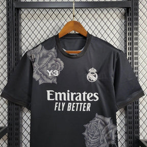 Camisa Real Madrid Edição Black 2024/25 - Y3 Torcedor Masculina - Preta/Branca