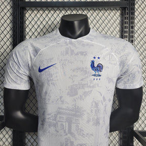 Camisa Seleção França Away 2022/23 - Nike Jogador Masculina - Branca/Azul