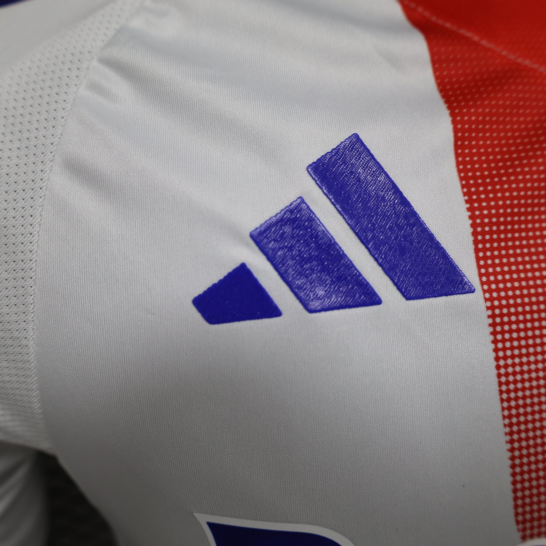 Camisa Lyon Home 2024/25 - Adidas Jogador Masculina - Branca/Azul/Vermelha