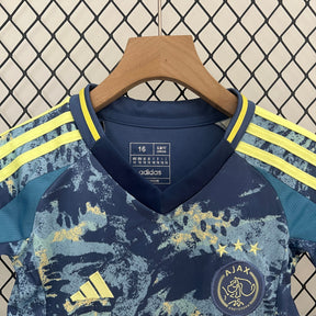 Kit Infantil Ajax Away 2024/25 - Adidas Torcedor - Azul/Amarela