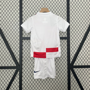 Kit Infantil Seleção Croácia Home 2024/25 - Nike Torcedor - Branca/Vermelha