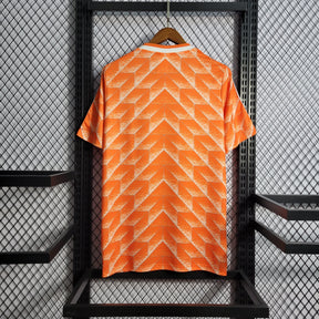 Camisa Seleção Holanda Home 1988 - Adidas Retrô Masculina - Laranja/Branca