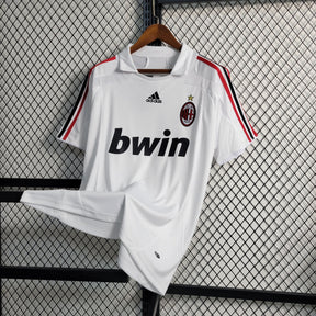 Camisa Milan Away 2007/08 - Adidas Retrô Masculina - Branca/Vermelha