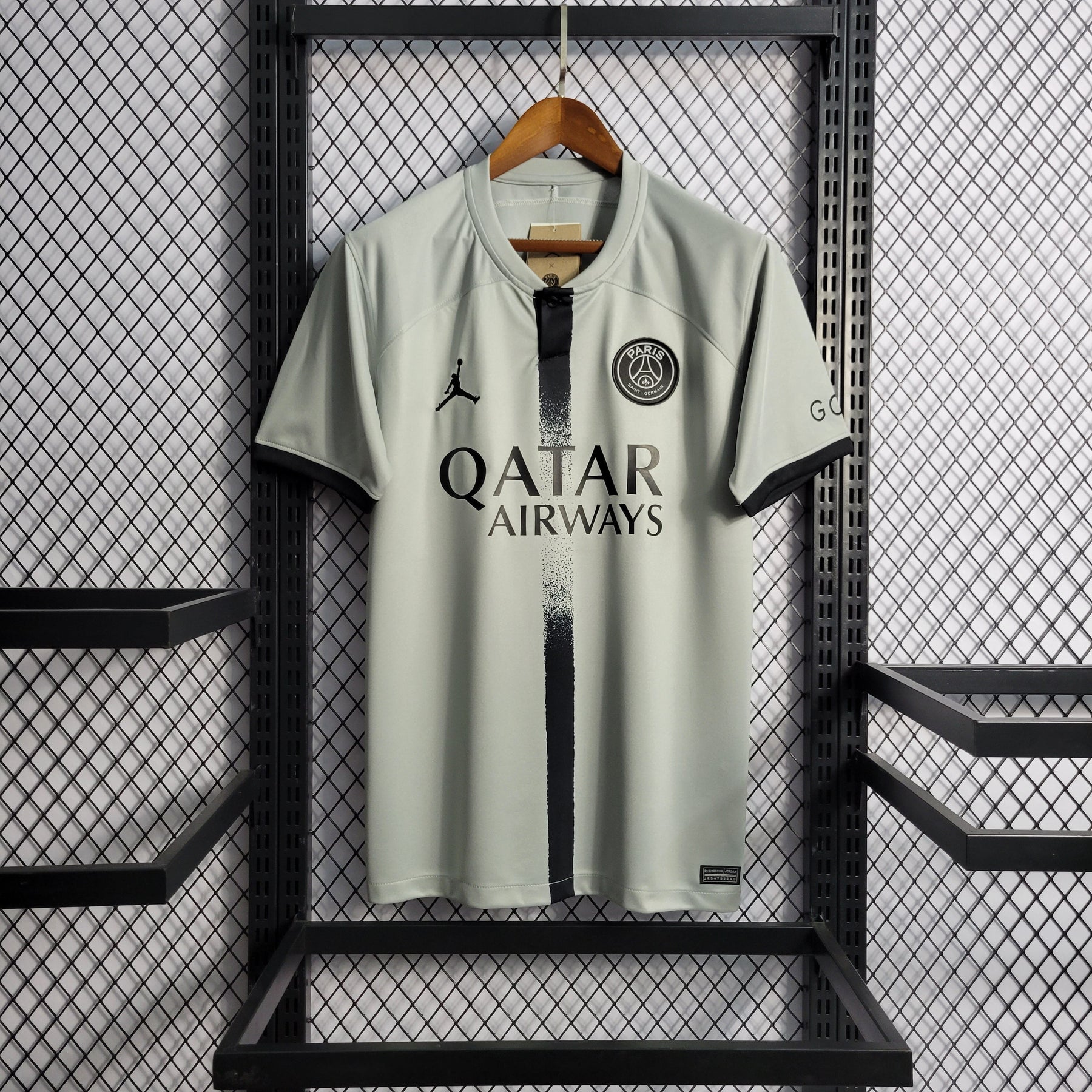 Camisa PSG Away 2022/23 - Jordan Torcedor Masculina - Cinza/Preta