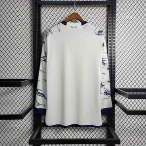 Camisa Manga Longa Seleção Itália Away 2023/24 - Adidas Torcedor Masculina - Branca/Azul