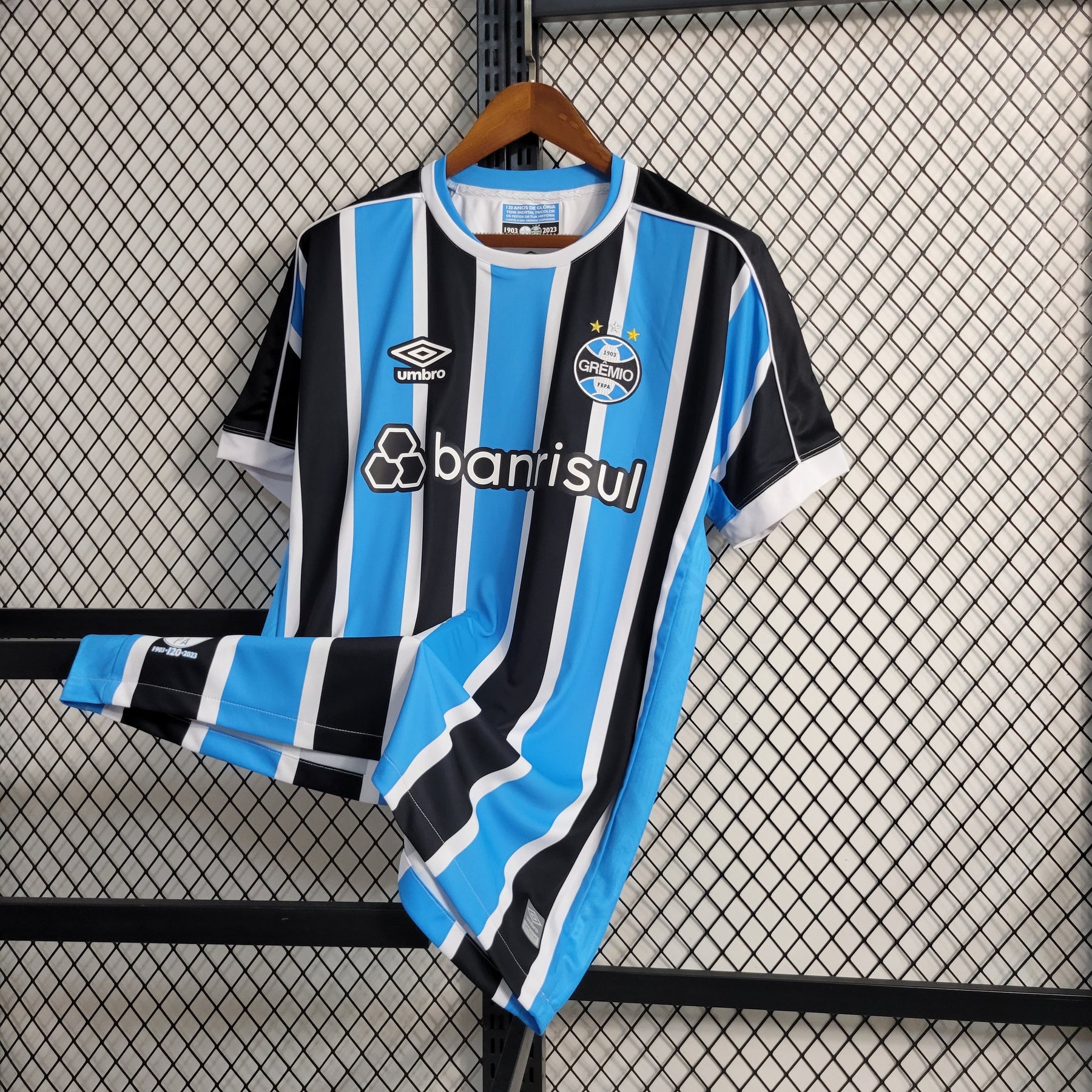 Camisa Grêmio Home 2023/24 - Umbro Torcedor Masculina - Azul/Preta