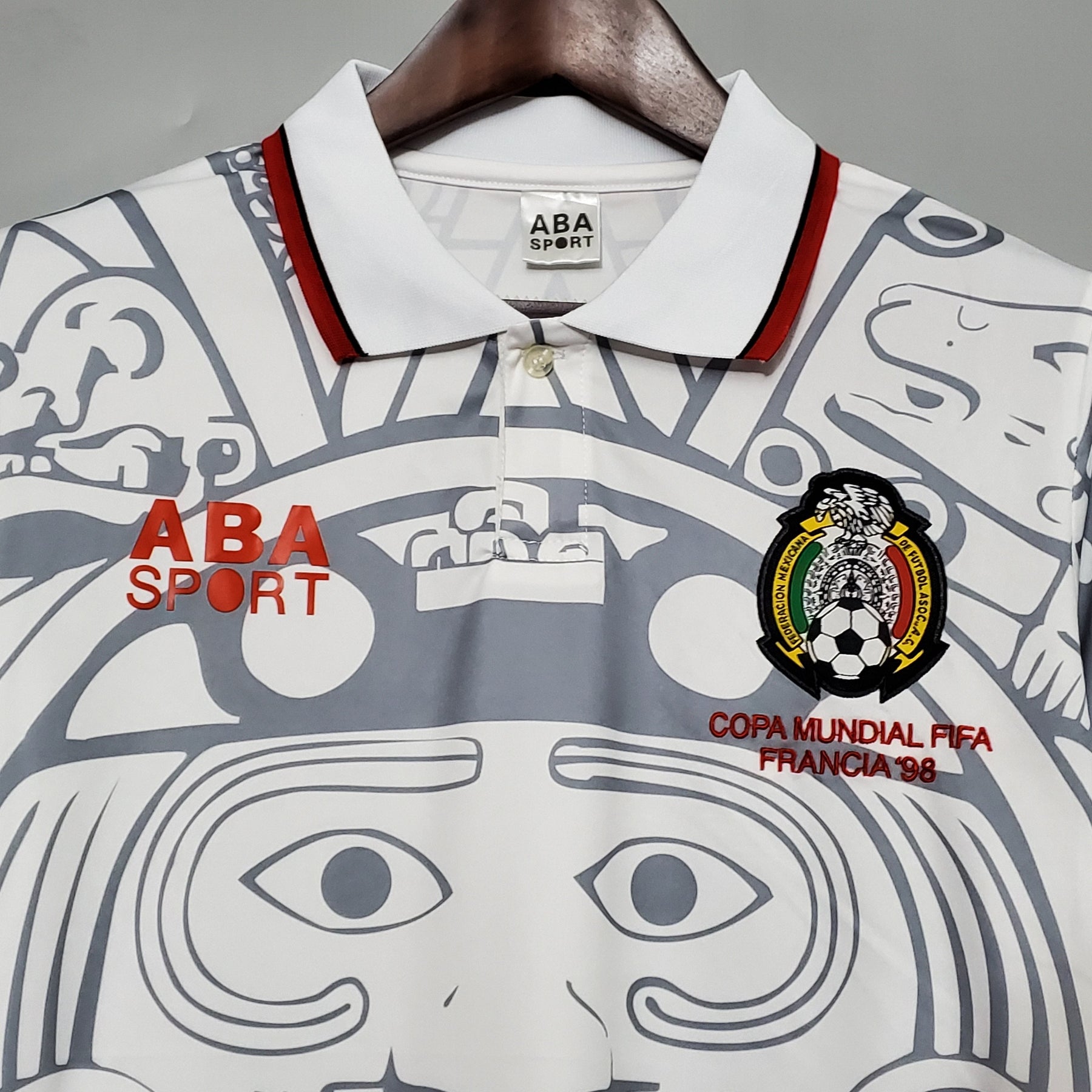 Camisa Seleção México Away 1998 - ABA Sport Retrô Masculina - Branca/Cinza