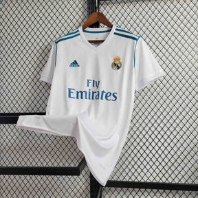 Camisa Real Madrid Home 2017/18 - Adidas Retrô Masculina - Branca/Azul