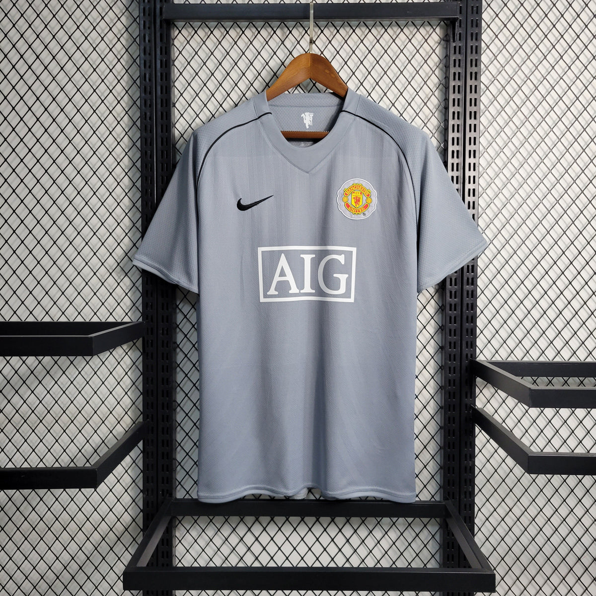 Camisa Manchester United Goleiro 2007/08 - Nike Retrô Masculina - Cinza