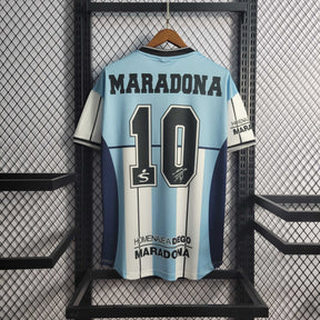 Camisa Seleção Argentina Edição Especial Maradona 2001 - Fila Retrô Masculina - Azul/Branca