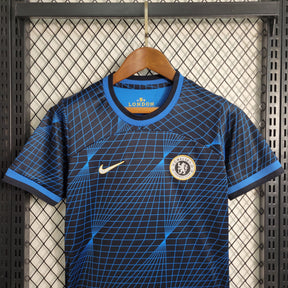 Kit Infantil Chelsea Away 2023/24 - Nike Torcedor - Azul/Preta