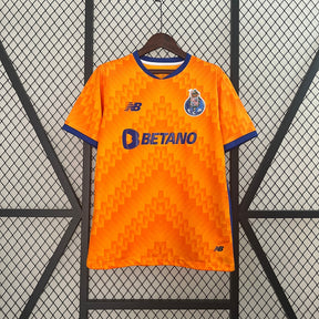 Camisa Porto Away 2024/25 - New Balace Torcedor Masculina - Laranja/Azul