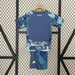 Kit Infantil Ajax Away 2024/25 - Adidas Torcedor - Azul/Amarela