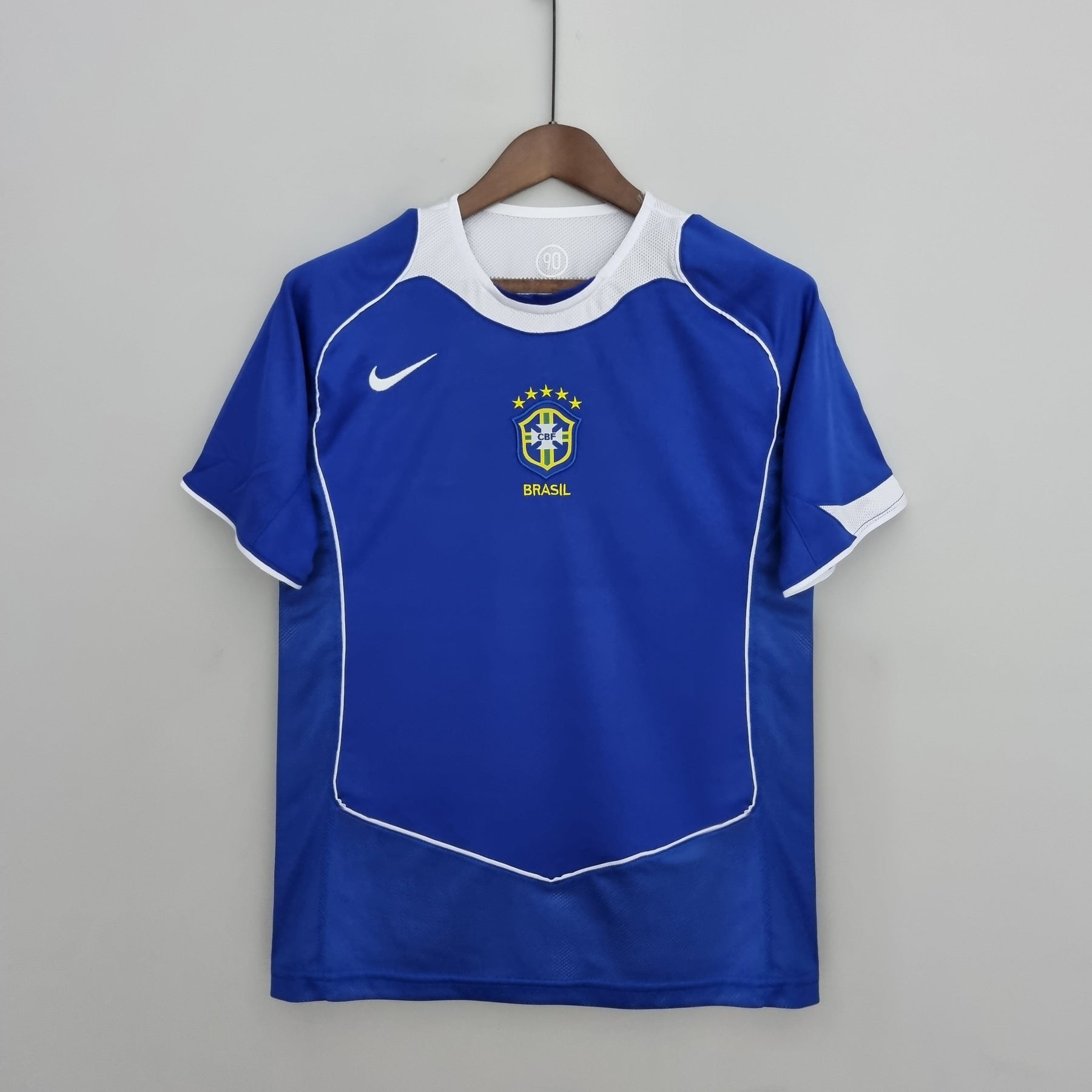 Camisa Seleção Brasil Away 2004/06 - Nike Retrô Masculina - Azul/Branca