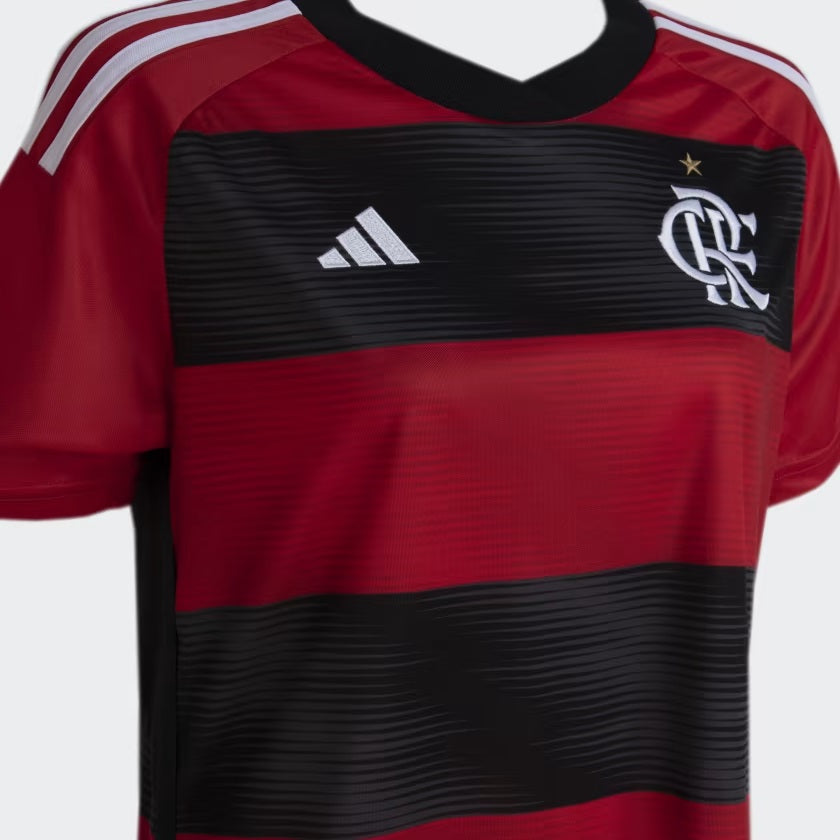 Camisa Flamengo I 23/24 Vermelha e Preta Feminina