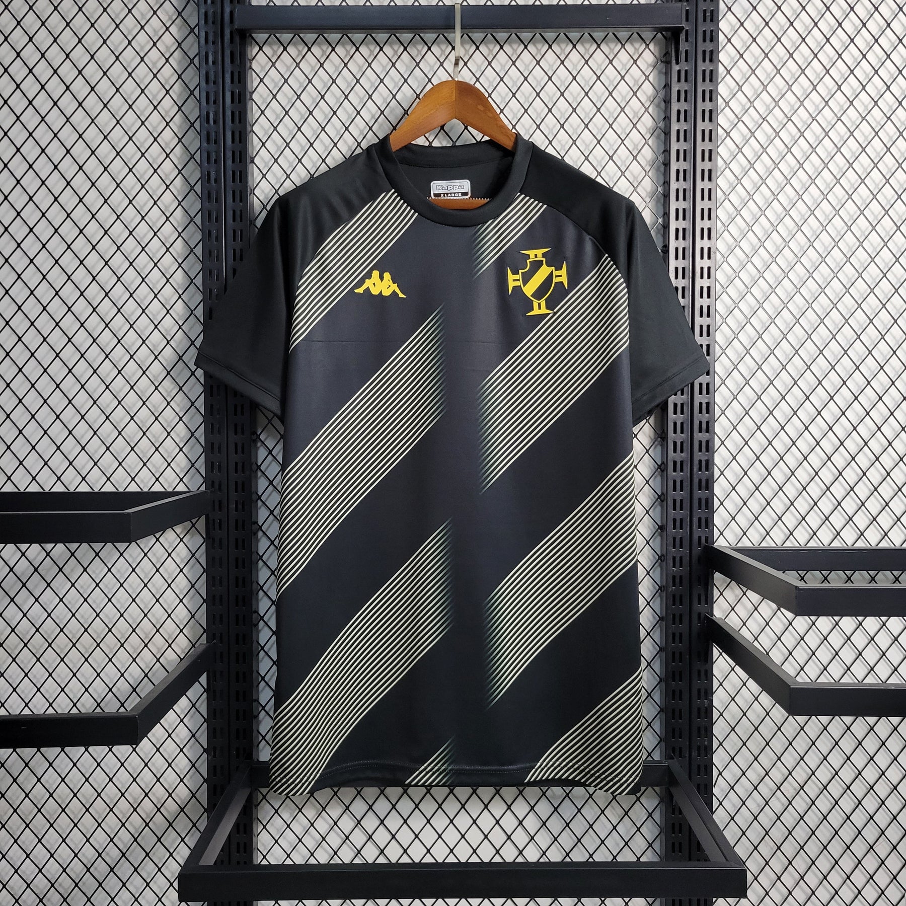 Camisa Vasco da Gama 2023/24 - Kappa Torcedor Masculina - Preta/Cinza