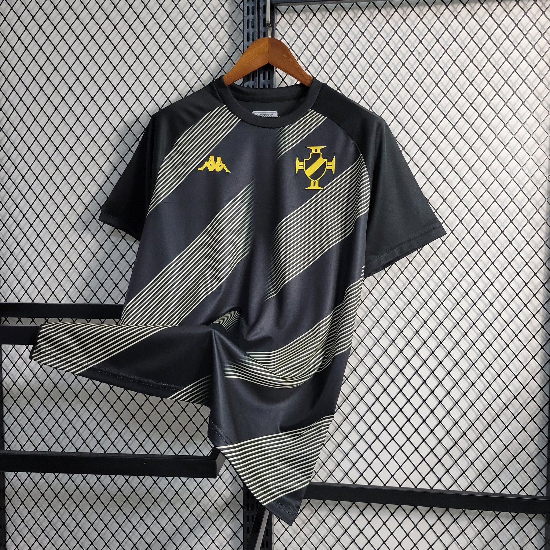 Camisa Vasco da Gama 2023/24 - Kappa Torcedor Masculina - Preta/Cinza