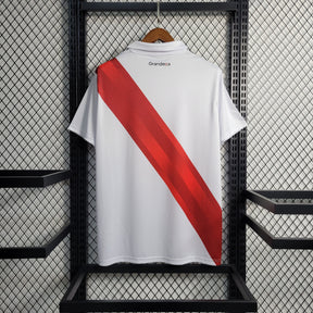 Camisa River Plate Home 2023/24 - Adidas Torcedor Masculina - Branca/Vermelha