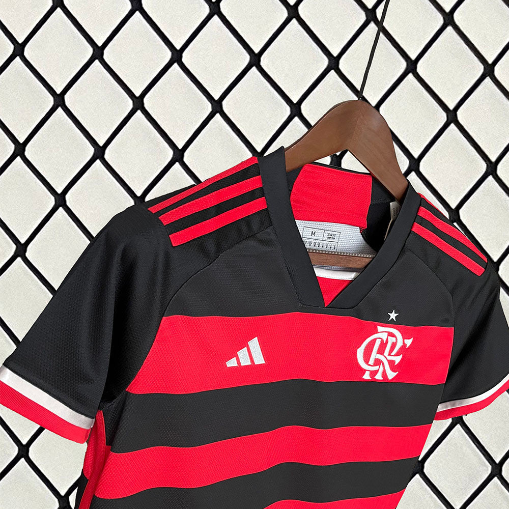 Camisa Flamengo Home 2024/25 - Adidas Torcedor Feminina - Vermelha/Preta